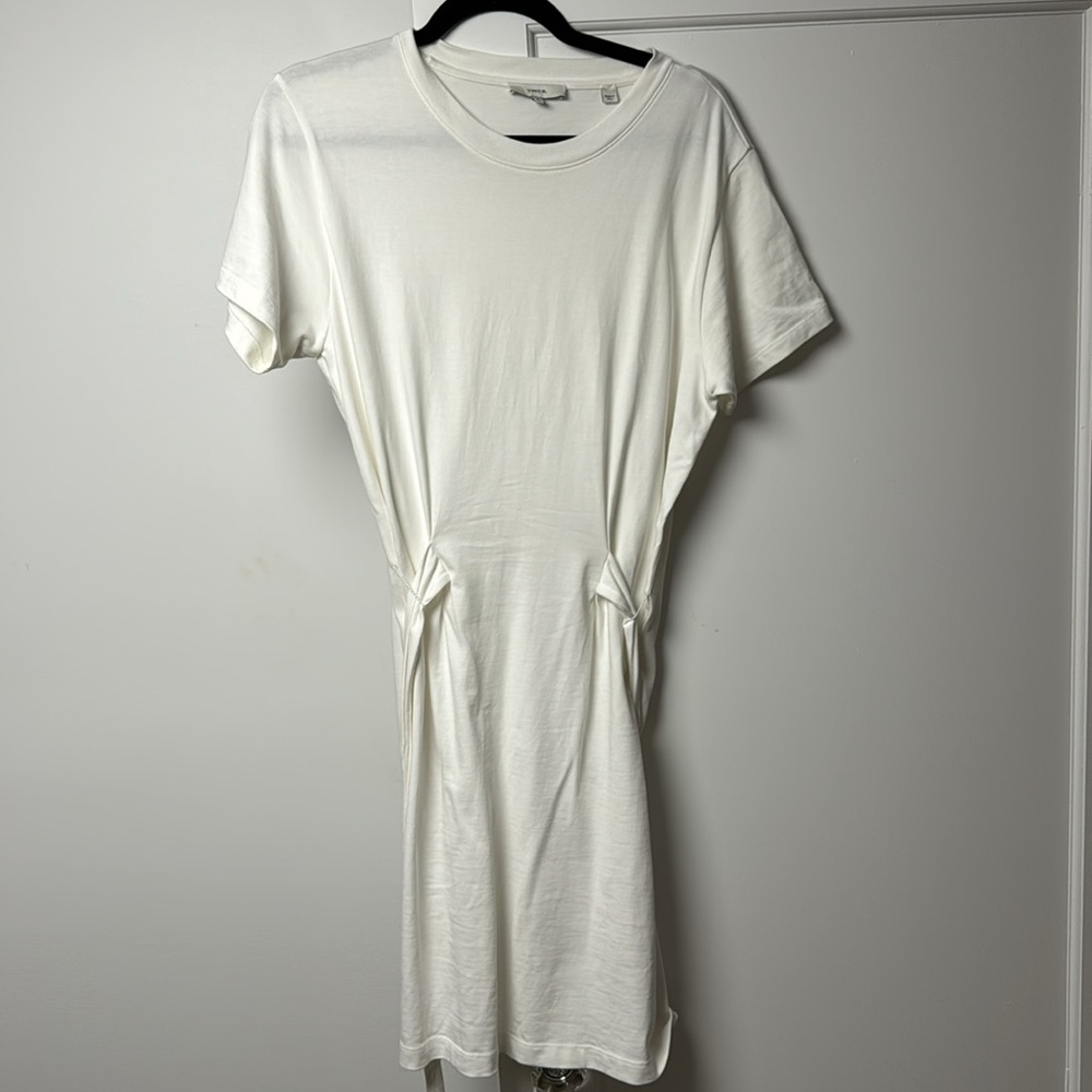 Vince White T-Shirt Dress - Belted